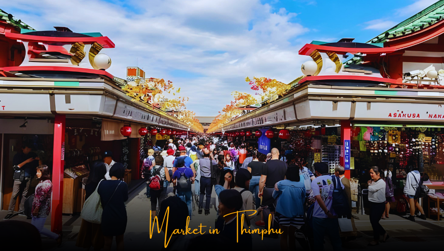 market in thimphu, bhutan