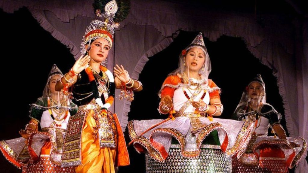 Manipuri folk dance. Manipur a state in India